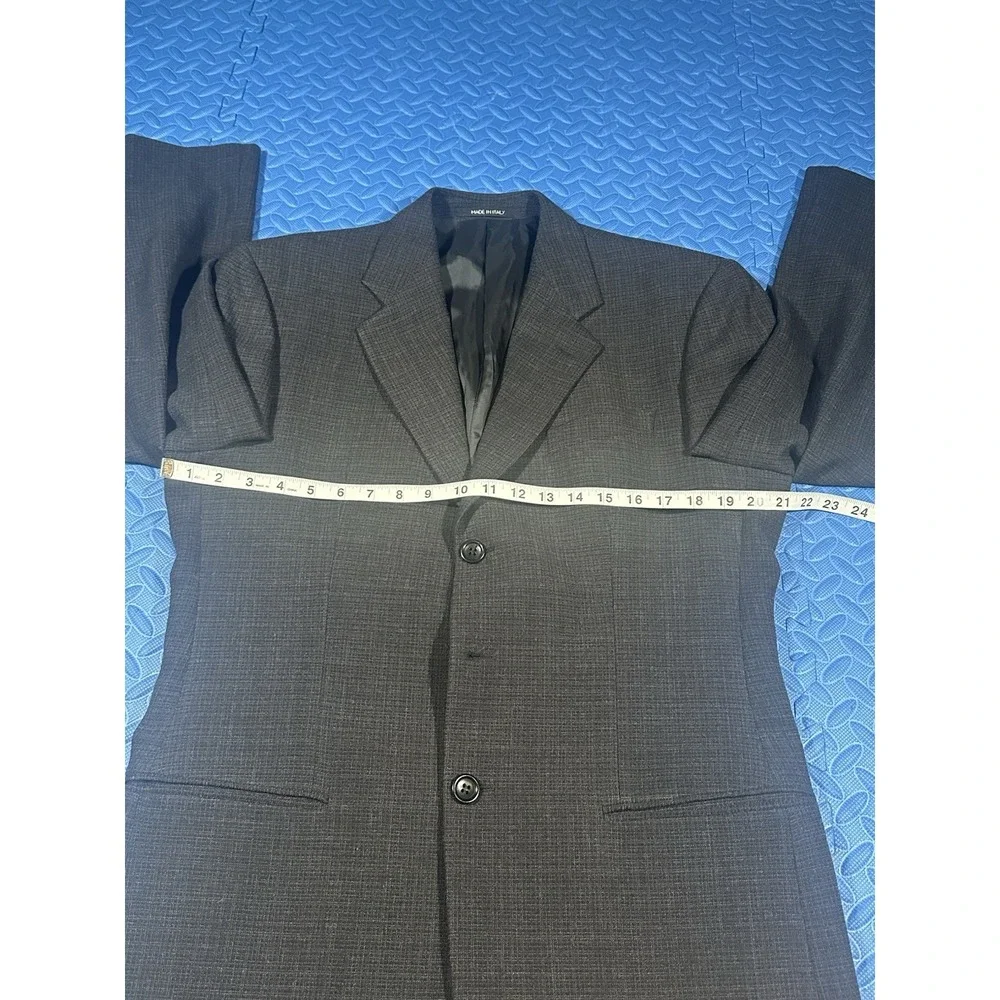 Armani Collezioni Men's 40R Black Plaid Blazer Wool Viscose Saks Fifth Italy
